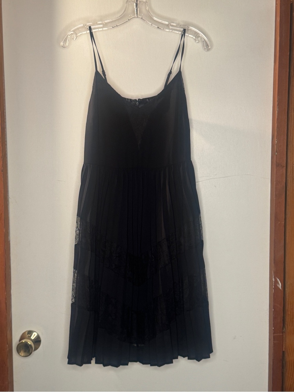 Express Black Pleated Slip Mini Dress